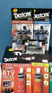 Lem Dextone Campur 5 Menit Ready Berbagai Varian Red Silikon Auto Sealer Silicone Sealent Plastik Steel Hitam Merah Clear Bening 12 30 48 gr