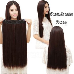【COD/Spot Goods】 50/60CM Long Straight/Curly/  Wig Women Clip in Hair Extensions Wig【Local Stock】 Big Wave Black Brown High Tempreture Synthetic Hair Piece Fashion Girl layered Hair Curly Hair Wig