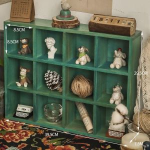 Wall Rack Wall Shelf Display Wall Mounted Shelf Rack Punch-free Display Perforated Solid Wood Plaid Wall Curio Cabinet Wall Mounted Shelf Rack