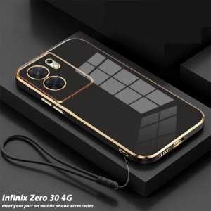 New Case INFINIX ZERO 30 4G Luxury Plating Casing Silicone Stand Back Cover