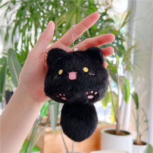 Cute Cat Plush Tail With Sound Keychain Pendant - Adorable Sound-Emitting Cartoon Keychain Bag Charm Birthday Christmas Gift Mainan Budak Perempuan Lelaki 可爱BB叫休闲猫小公仔毛绒挂件带声音吱吱叫卡通钥匙扣包挂饰娃娃
