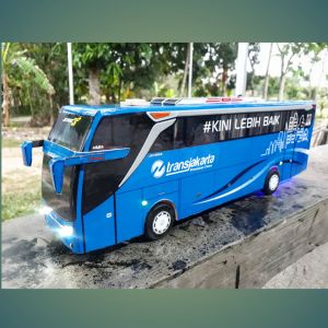 Miniatur Bis Transjakarta Miniatur Bus Mobil Mainan Full Lampu Led