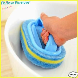 【Follow】【New Arrived】 COD แปรงทำความสะอาดแบบหนาพร้อมด้ามจับอุปกรณ์ทำความสะอาดฟองน้ำสำหรับห้องครัวกระเบื้องห้องน้ำฟองน้ำทำความสะอาดคราบในบ้าน