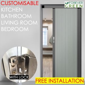 SG FOREVERGREEN | Custom Sliding Door Privacy Screen Honeycomb Door Divider Partition for Modern Bedroom Bathroom Kitchen Interior Door Replacement