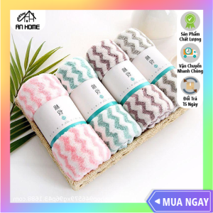 Khăn Mặt Hàn Quốc Sợi Bông Mềm Mại Khăn Lau Mặt Vân Kẻ Sọc Thấm Hút Siêu Tốt