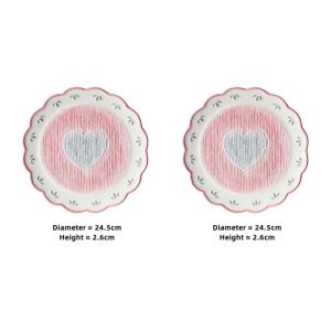 Omk màu hồng dễ thương loạt Bộ đồ ăn bằng gốm Bộ đĩa ăn tối đĩa để đồ ăn vặt hình dạng đáng yêu tấm 1 nồi 1 cốc cà phê Bộ ấm trà cốc & bộ đĩa cốc bơ hộp đĩa đựng bơ với nắp hiển thị bánh & tầng đứng