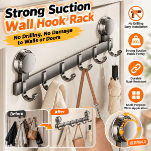 Powerful Suction Cup Door Back Hooks Wall Mounted Bathroom Kitchen Storage Hook No Drilling Clothes Hanger Traceless Hooks