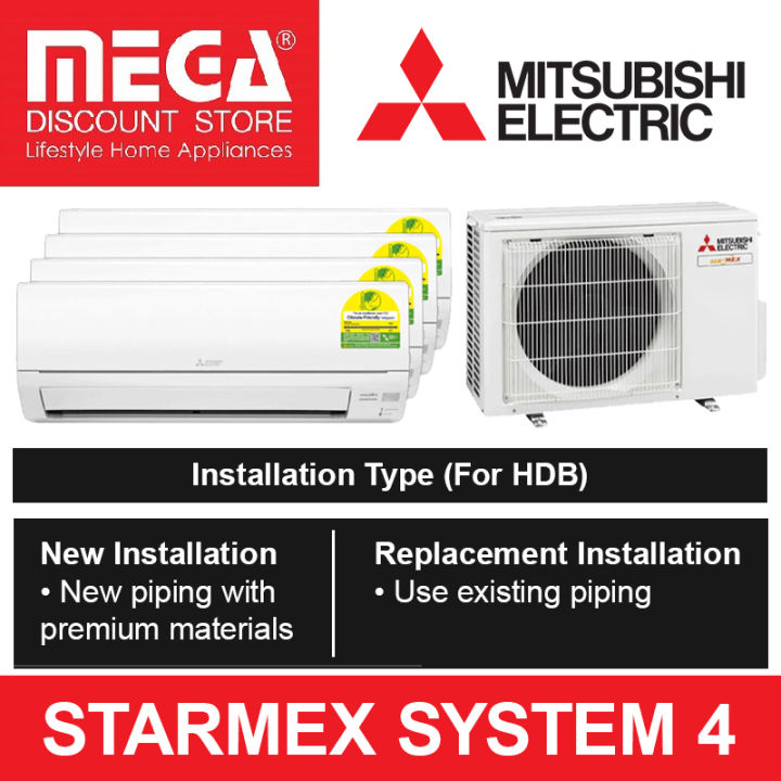 MITSUBISHI STARMEX SYSTEM 4 AIRCON & FREE INSTALLATION Lazada Singapore
