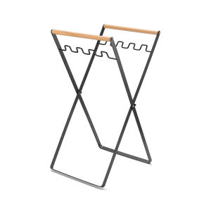 Outdoor household garbage rack foldable kitchen debris storage rack plastic bag holder wooden handle iron art garbage rack