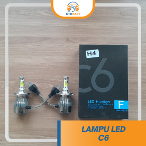 LAMPU UTAMA Mobil LED Headlight C6 SILVER 12V 36W PACKAGING HITAM H3 H4 H7 H11 HB3 HB4 / LAMPU HEADLAMP MOBIL LED C6 12V 36W