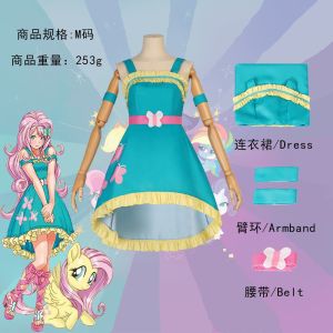 My Little Pony của tôi cos Váy liền màu xanh dương bướm bay lượn Công chúa Bích Kỳ mềm mại cosplay Bộ Đồ