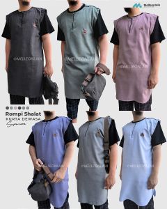Rompi Sholat Rosal Shalat Kurta Zipper Gamis Pria Melleonlain