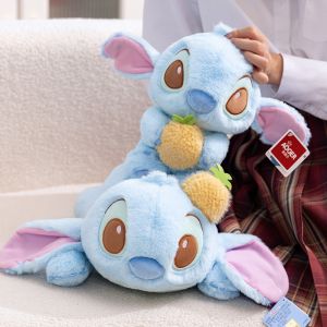 Original with Tag Genuine Pineapple Stitch Doll Kawaii Plush Toy Figurine Cartoon Anime Genuine Stitch with Banana Pillow Childrens Birthday Gift Doll