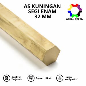 Segi enam 32 mm kuningan hexagonal brass