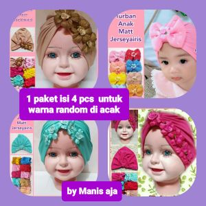 Paket turban isi 4 pcs model HOT warna RANDOM