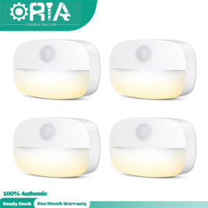 ORIA Cordless LED Night Light Motion Sensor Lights Indoor Wall Light Battery-Powered Closet Lights Safe Lights for Stairs Hallway Bathroom Kitchen Cabinet - 2 Packs