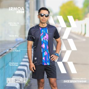 DiCE PRIME SERIES Size S Jersey Kaos Baju Olahraga Dryfit Polyester Premium Anti UV Running Lari Gym