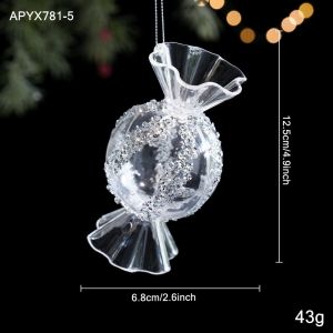 NALANILI Acrylic Đồ trang trí Giáng sinh treo Đồ trang trí Giáng sinh bằng acrylic Rõ ràng Đồ trang trí hình con nai Vòng treo Đồ trang trí hình bông tuyết Trang trí cây thông Noel