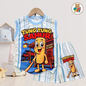 Bộ Ba Lỗ Thun Thái In 3D Tung Tung Sahur MINKYMOM Cho Bé Trai Bé Gái Mặc Hè Mát – BL-IN87