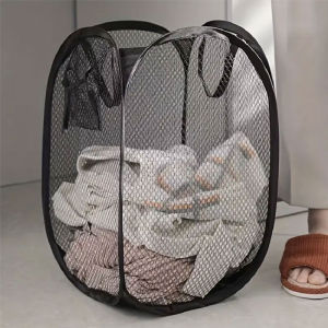 Mesh Pop-up Laundry Basket Laundry Basket Foldable Dirty Clothes Storage Basket Large Capacity Storage Basket