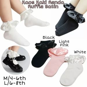 KAOS KAKI ANAK PEREMPUAN RENDA RUFFLE SATIN