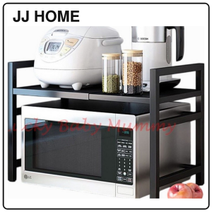 【JJ HOME】Retractable Kitchen Shelf Countertop Microwave Oven Rice Cooker Rack