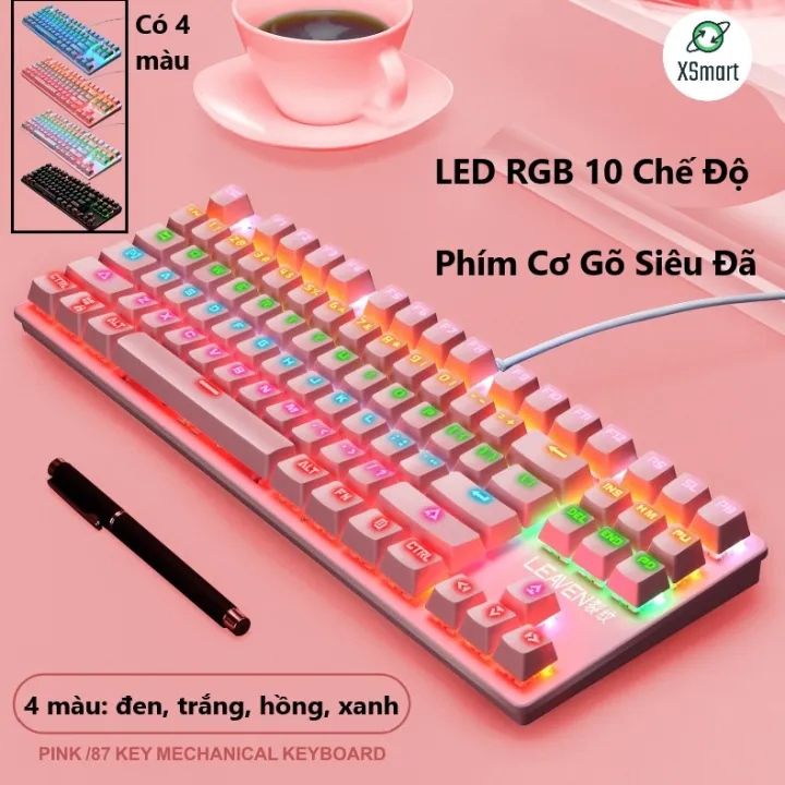 Bàn Phím Cơ Máy Tính K2 PRO Với 10 Chế Độ LED Khác Nhau Keyboard Blue Switch Cho Máy Tính Laptop PC Phím Phù Hợp Chơi Game Dùng Làm Việc Văn Phòng Có Cục Chống Nhiễu 4 Màu Đen Trắng Hồng Xanh | BigBuy360 - bigbuy360.vn Bàn Phím Cơ Máy Tính K2 PRO Với 10 Chế Độ LED Khác Nhau Keyboard Blue Switch Cho Máy Tính Laptop PC Phím Phù Hợp Chơi Game Dùng Làm Việc Văn Phòng Có Cục Chống Nhiễu 4 Màu Đen Trắng Hồng Xanh | BigBuy360 - bigbuy360.vn