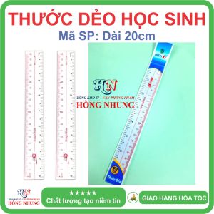 [ SÉT ] COMBO 2 Thước Dẻo Học Sinh TP-SR021 / SR022  Chiều Dài 30cm / 20cm Nhựa PVC Trong Suốt Mểm Dẻo Khó Gãy