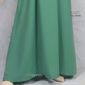 Nounes Minara Dress Gamis Polos Wanita Syari Lengan Panjang Tali pinggang serut busui friendly saku kanan matt Woolpeach