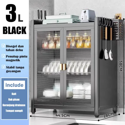 Rak Lemari Dapur/Rak Pintu Kabinet Sepenuhnya Tertutup Lemari Anti Serangga/Lemari Piring Dapur Rak
