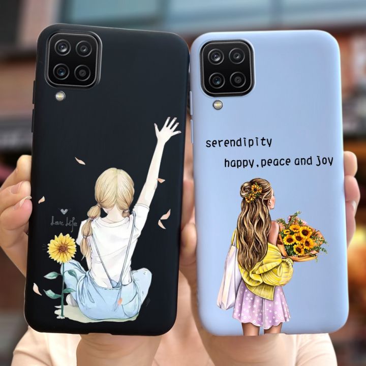 For Samsung Galaxy M12 Case Cute Fashion Couple Cartoon Painted