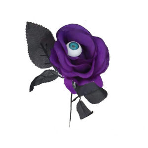 Ginca Flower Rose Artificial Flower With Eyeball Halloween Ghost Black Flower