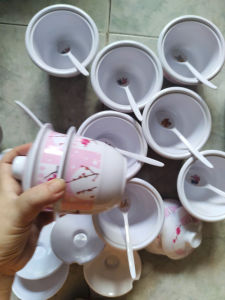 Hũ nhựa đựng gia vị sa tế melamine cao cấp có nắp và muỗng loại 300 ml - hu 55