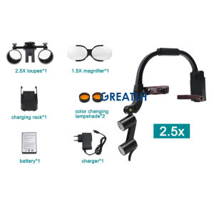 Dental LED Head Light Lamp 2.5X 3.5X Dentisit Surgical Headlight Magnification Binocular Loupes for Lab Dentistry Equipment