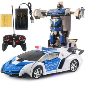 ChristmasGift Remote Control Deformation Car 2 in 1 Robots Children Boys 1:18 Robot Model Toys Car