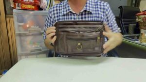 #กระเป๋าคาดเอว#พ่อค้า#แม่ค้า มี6ช่องซิป( n3012)หนังมันเงากันน้ำใบใหญ่10นิ้ว