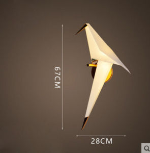 Modern Nordic Paper Crane Pendant Lights Bird Iron Wall Lamp Bedside Lamp for Loft Bedroom Living Room Restaurant Pendant Lamps
