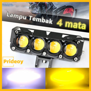 Lampu Tembak laser 4 Mata  LED Laser D2 D3 Transformer 4 Mata 8d 12-80 Volt Plus Dekat Kuning Putih LED 2 Warna Putih Kuning Universal Motor Mobil