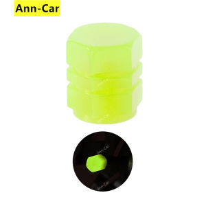 【Ann-Car】4Pcs Universal Fluorescent Yellow tires Air Cap Stem Valve/ Luminous Valve Cap/ Car & Motorcycle & Bicycle Wheel Tire Valve Cap