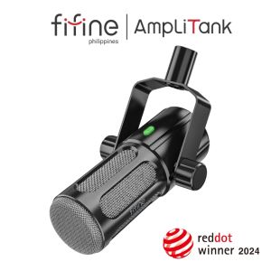 FIFINE Tank1 Dynamic XLR Microphone with Analog Low-cut & Mid-boost Switch All-metal Body for Podcasting and Recording