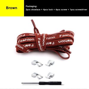 1 Pair New No Tie Shoelaces Flat Metal lock Cross buckle Elastic Shoelace Suitable for all shoes Children and adults Lazy Lace