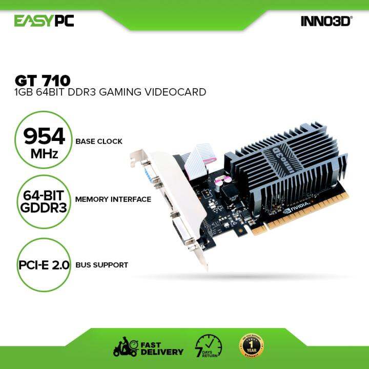 EasyPC Inno3D GT710 1gb 64bit Ddr3 Gaming Videocard Brand New