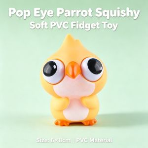 Squishy Toys Pop Eye Squeeze Toy Shy Parrot Christmas Decorations Gifts for Kids Girls