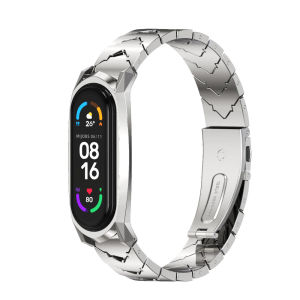 MIJOBS Metal Strap for Mi Band 7 6/ Mi Band 5 / Mi Smart Band 4 3 Wristband For Xiaomi Miband 7 6 5 4 3 NFC Global Version Watch Band Bracelet