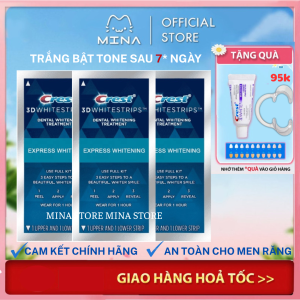 Miếng dán trắng răng Crest 3D White 1 Hour Express - Làm trắng răng cấp tốc 1 giờ nhanh chóng bền màu