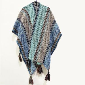 COUPLECOL Neck Wrap Ethnic Style Shawl Warm Printing Knitted Cape Elegant Bohemian Imitation Cashmere Scarf Women