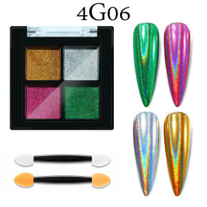 ROHWXY ตลับผงกระจกขัดเล็บแบบอัดแข็ง สีฟรุ้งสวย พกพาได้ 1ตลับมี4สี (รหัสสีตามภาพ เลือกจากตัวเลือก)