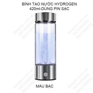 Bình tạo nước tạo Hydrogen vỏ bằng thủy tinh dung tích 420ml dùng pin sạc tiện dụng