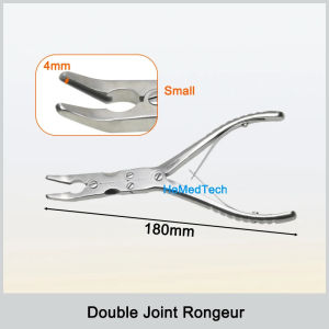 GREATLH 180mm/240mm Double Joint Rongeur Stainless Steel Veterinary Orthopedic Bone Rongeur Instrument Curved