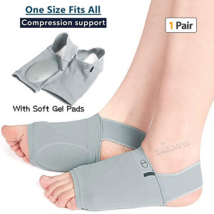 Compression Arch Support Sleeves with Gel Pad Inside Invisible Foot Wrap Brace for Flat Feet & Plantar Fasciitis Pain Relief Women & Men